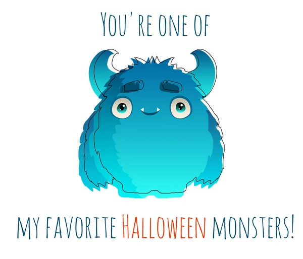 Cute furry monster Stock Illustration