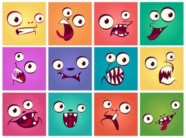 Karikatür canavar yüzler