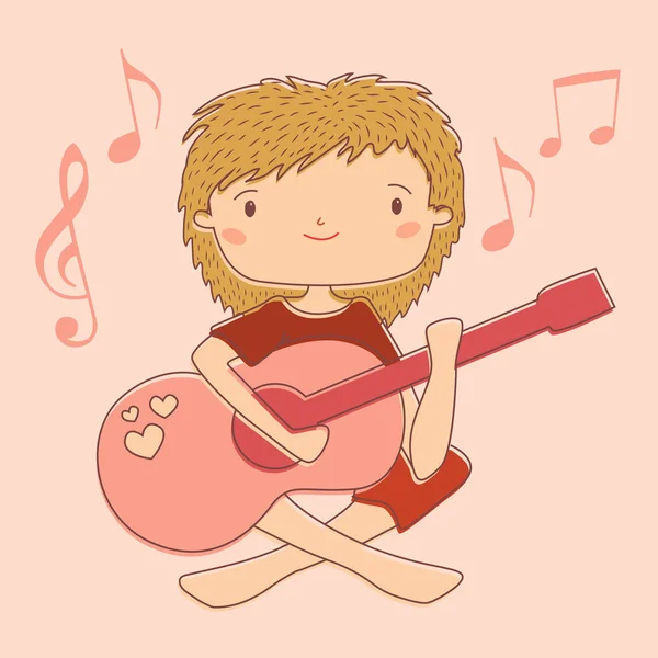 Дівчина гра гітари . — стоковий вектор