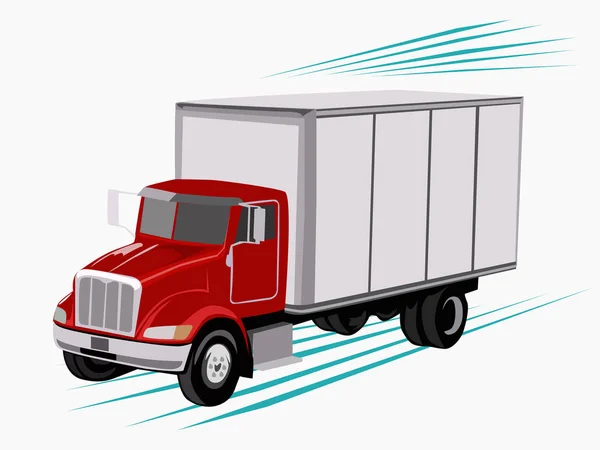 Camion di consegna isolato su bianco — Vettoriale Stock