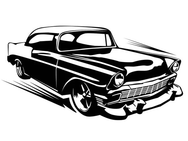 Coche muscte retro aislado sobre fondo blanco — Vector de stock