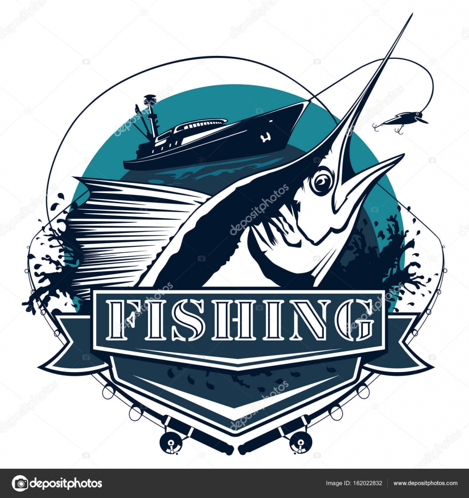 Download Logotipo de gran pesca de Marlin — Vector de stock ...