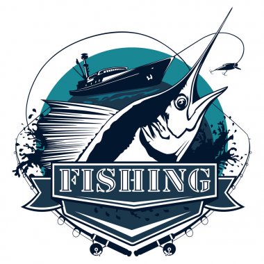 Marlin büyük balıkçı logosu