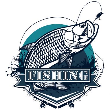 Tarpon fishing logo clipart
