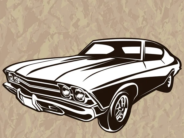 Retro Muscle Car geïsoleerd — Stockvector