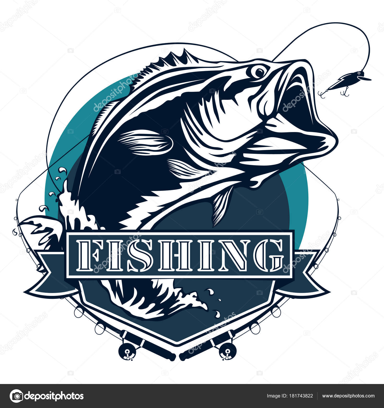 New bass fishing logo Stock Vector by ©LIORIKI 181743822