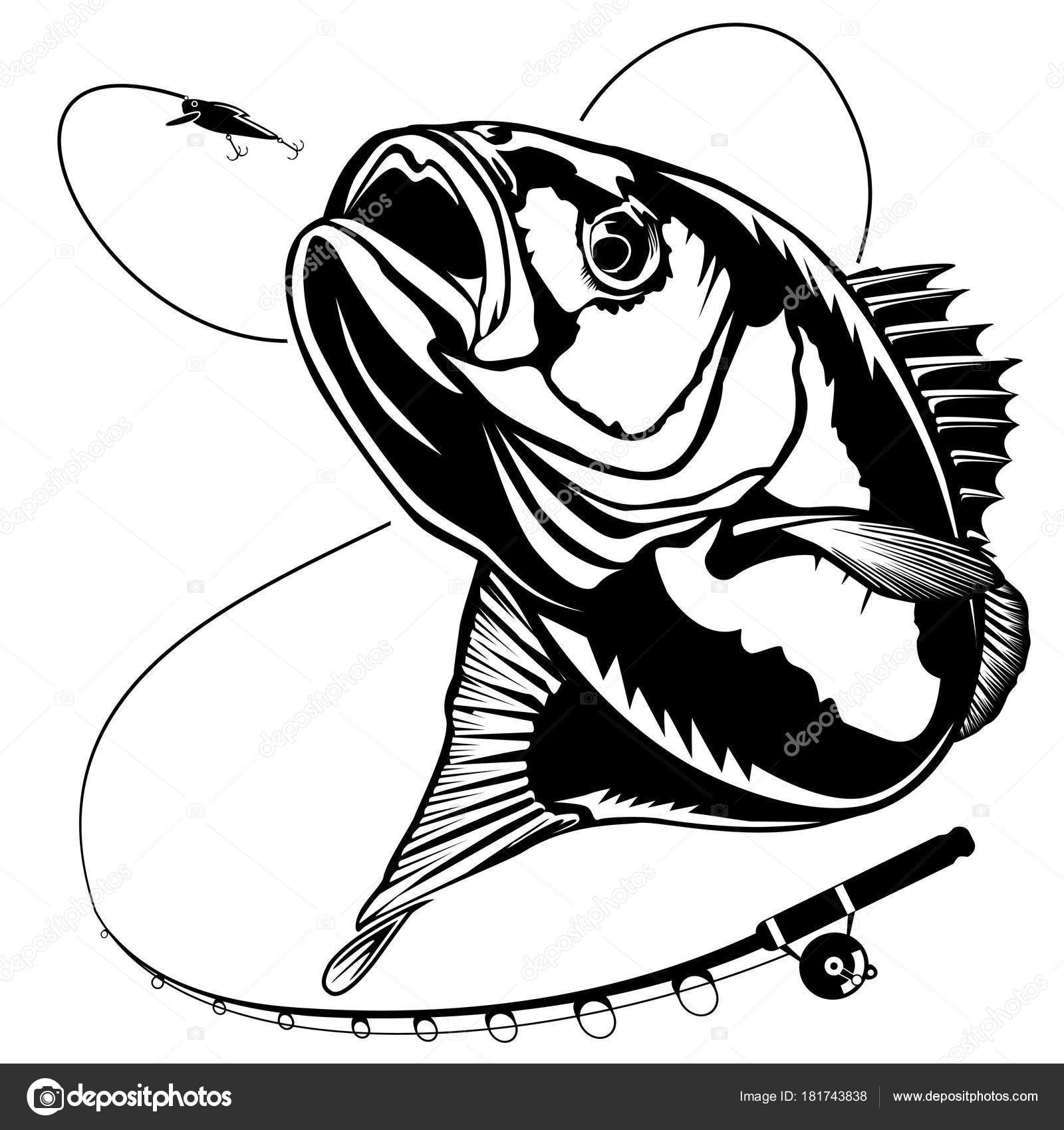 Download New bass fishing with rod — Stock Vector © LIORIKI #181743838