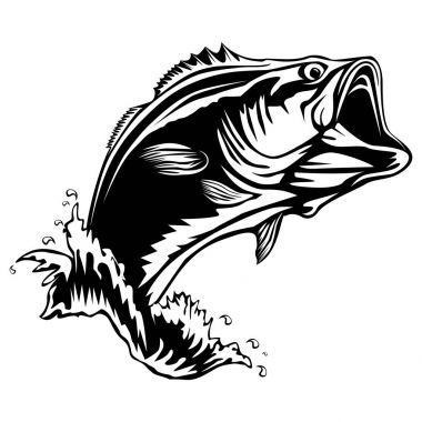 New bass fishing isolated clipart