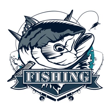 Ayrıntılı ton balığı logosu