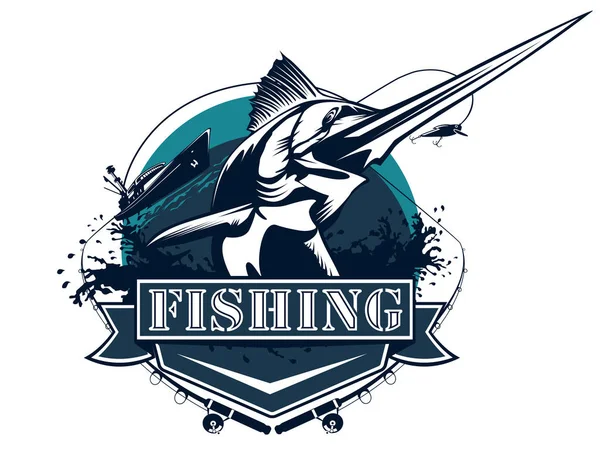 Schwertfischen Logo groß — Stockvektor