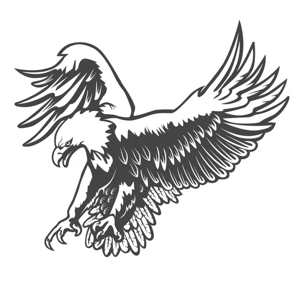 Eagle embleem geïsoleerd op wit — Stockvector