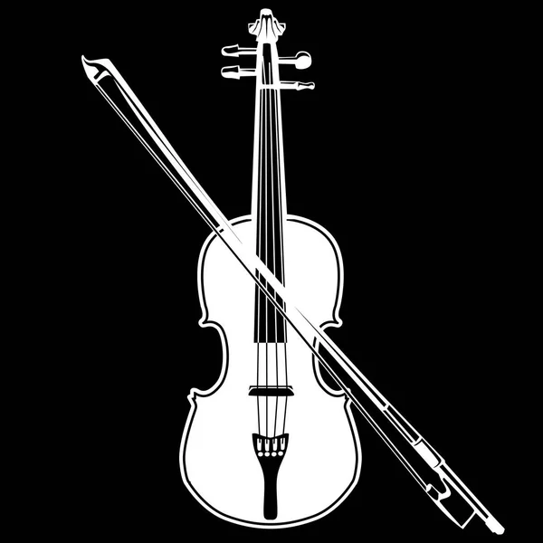 Violon isolé sur noir — Image vectorielle