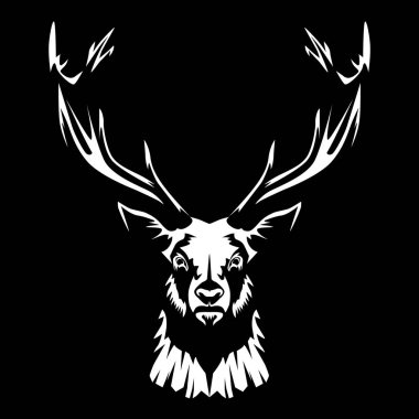 Geyik kafası siyah izole