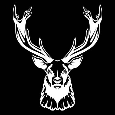 Siyah 2 izole Geyik kafası