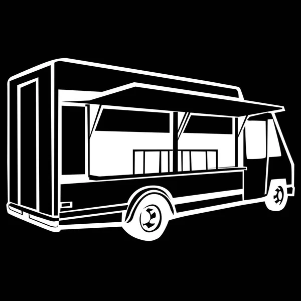 Camion alimentaire noir — Image vectorielle