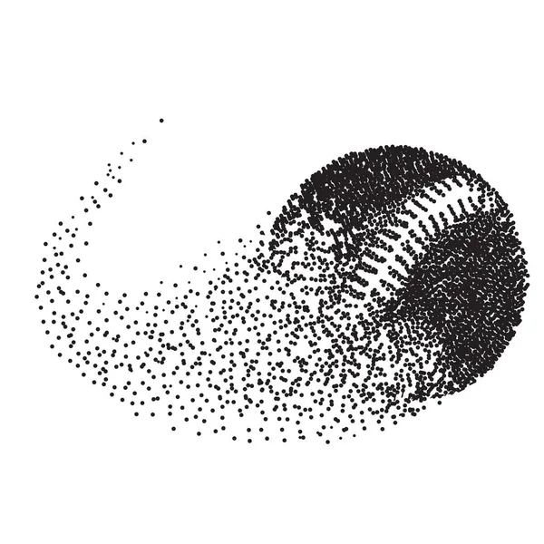 Pelota de béisbol punteada negra — Archivo Imágenes Vectoriales