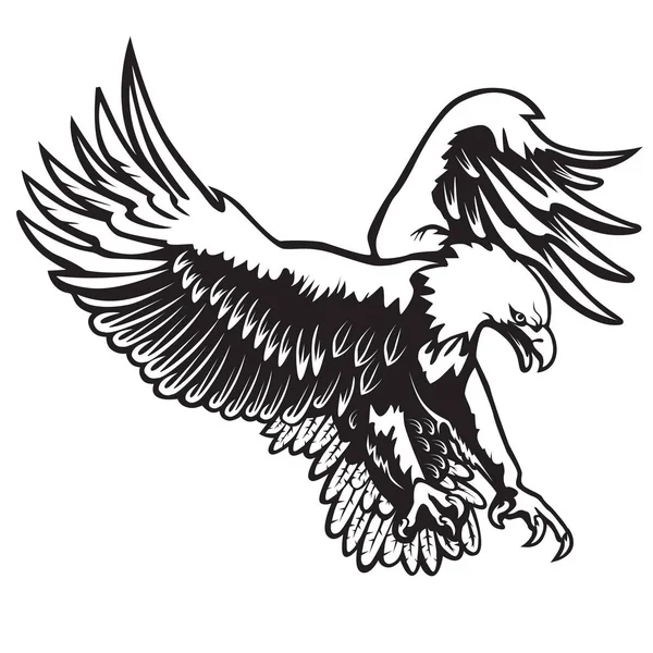 Águila aislada en negro 2 — Archivo Imágenes Vectoriales