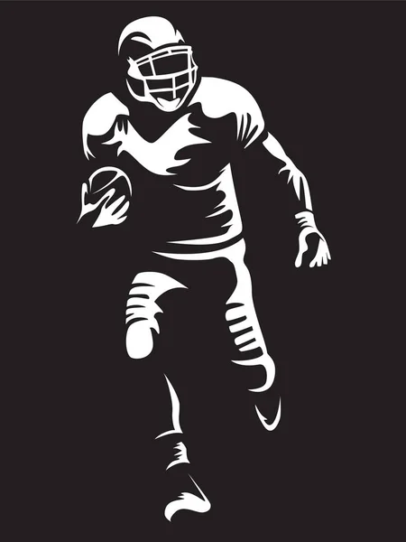 Footballeur américain 2 noir — Image vectorielle
