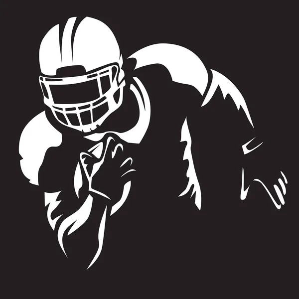 Footbal américain joueur 4 noir — Image vectorielle
