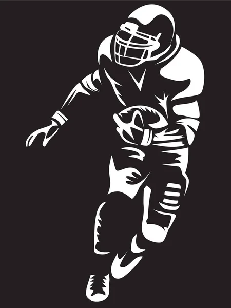Footballeur américain noir — Image vectorielle