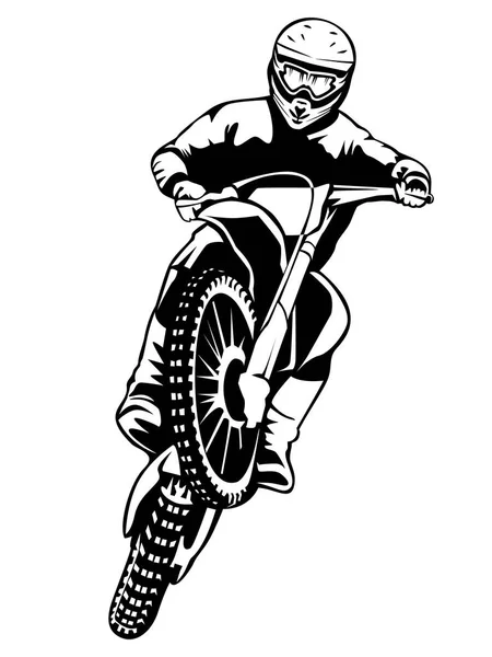 白で隔離の Motobike レーサー — ストックベクタ