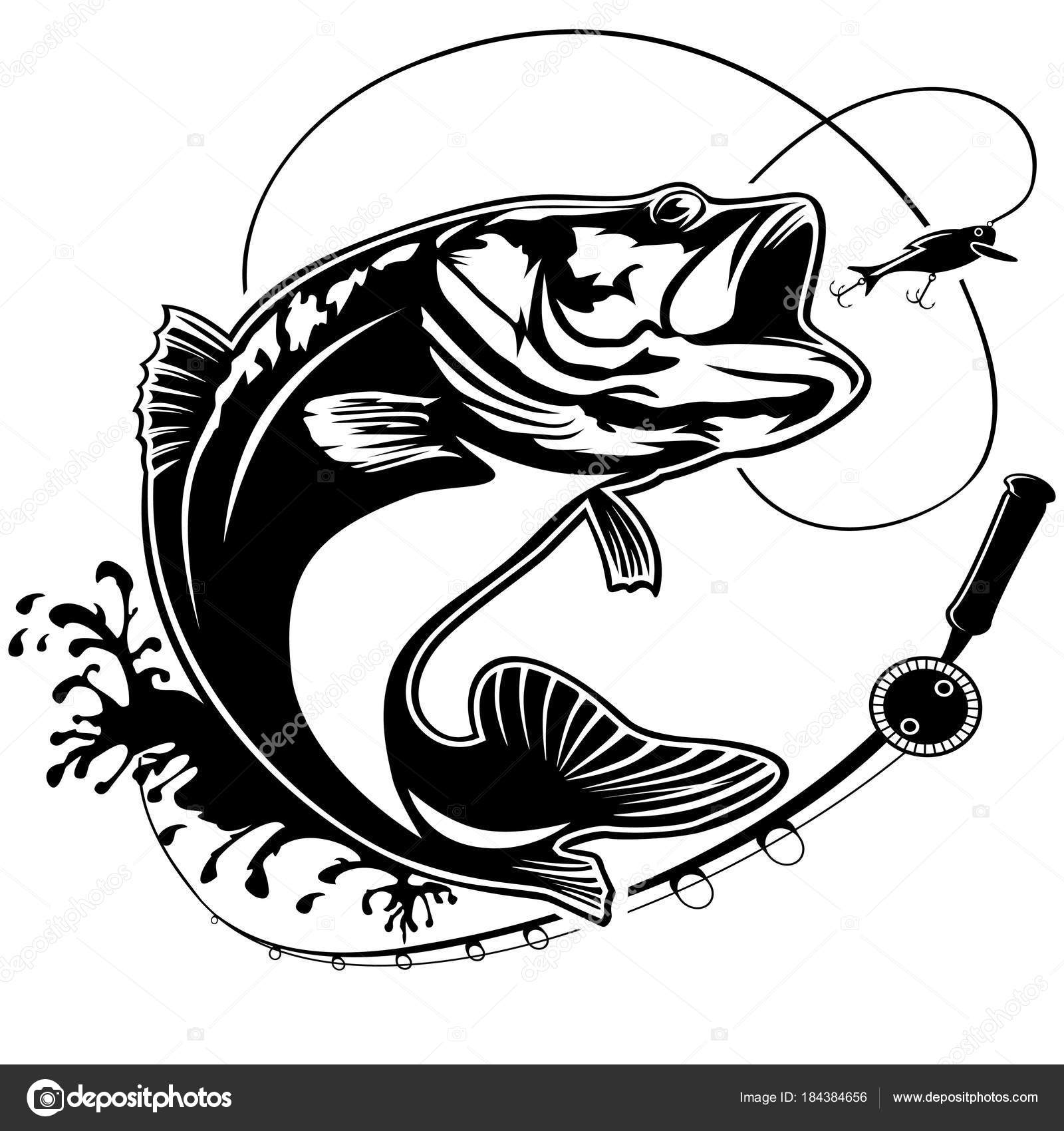 Fishing bass logo isolated — Stock Vector © LIORIKI #184384656