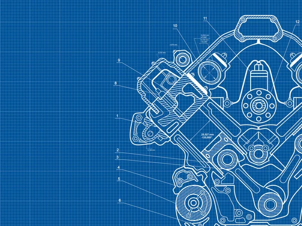 Motor drawning háttér 1 — Stock Vector