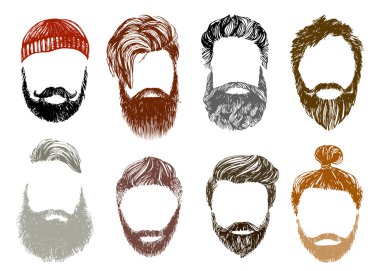 hipster stil ve moda vektör set