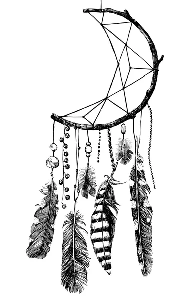 Hand getrokken dream catcher — Stockvector