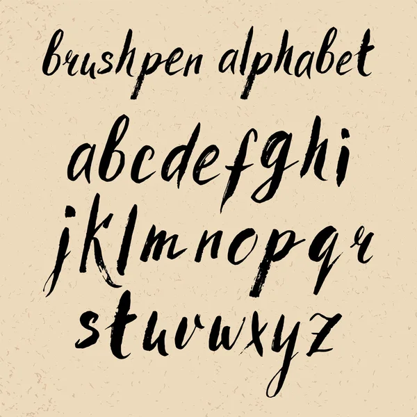 El çekilmiş brushpen alfabesi — Stok Vektör