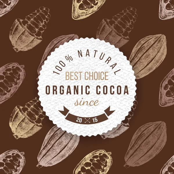 Kakao rundes Etikett mit Typendesign — Stockvektor