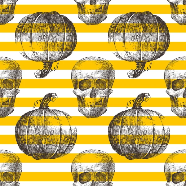 Hand drawn Halloween seamless pattern — Stock Vector