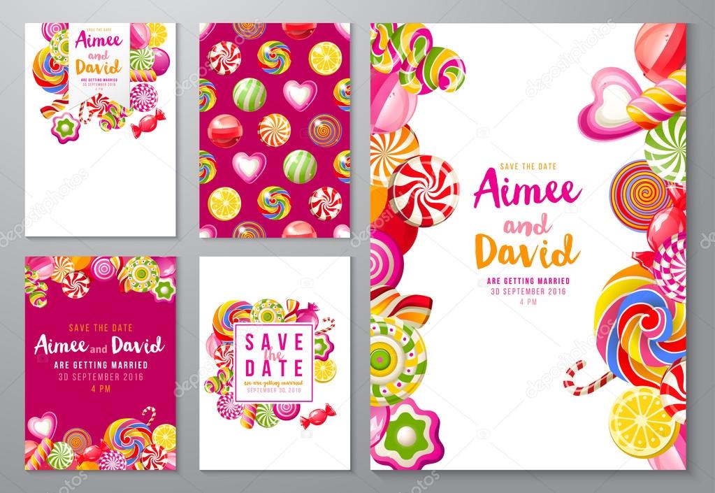 save the date backgrounds with candies