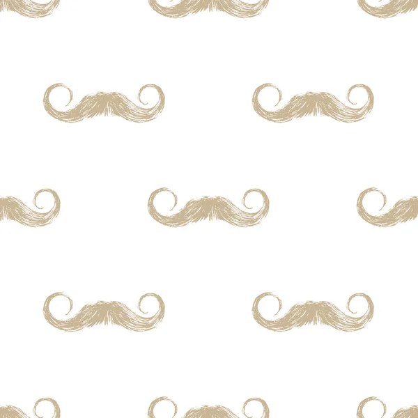 Hand drawn seamless with mustaches — Stock Vector