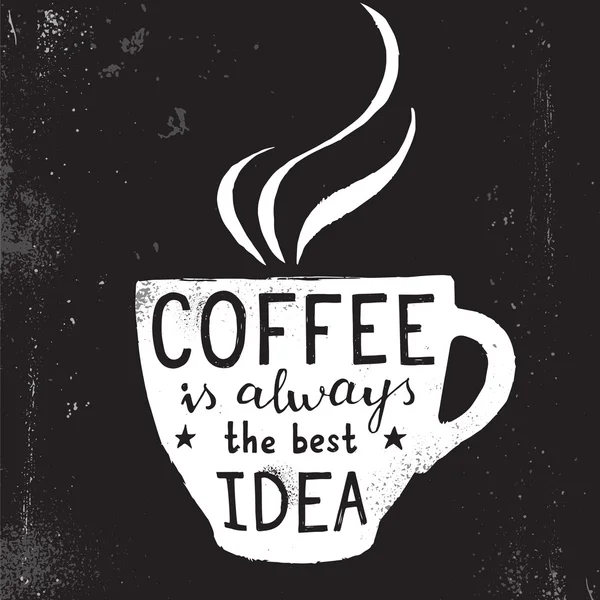 Ilustração de xícara de café com letras — Vetor de Stock