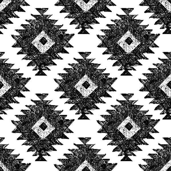 Motif sans couture tribal dessiné à la main — Image vectorielle