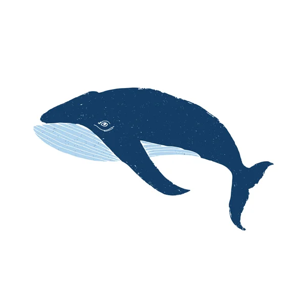 Affiche typographique avec baleine — Image vectorielle