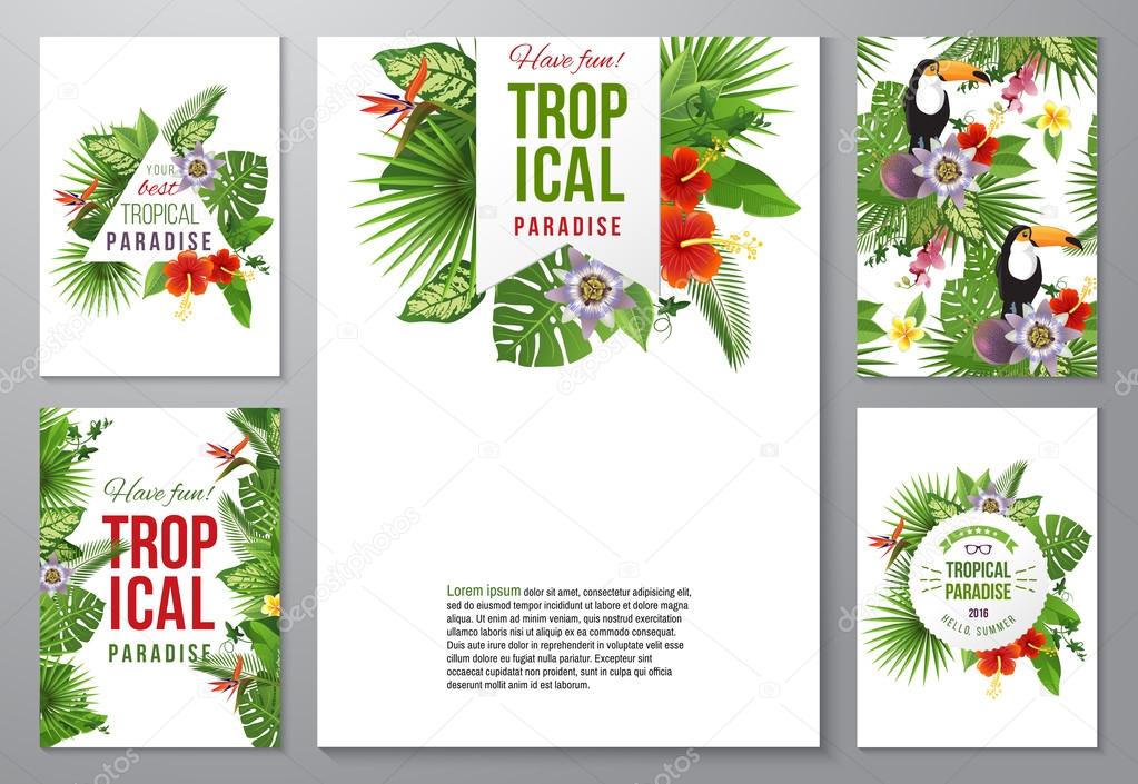 tropical banners set