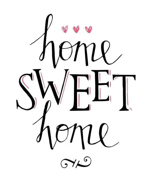 Sweet home hand lettering — Stock Vector