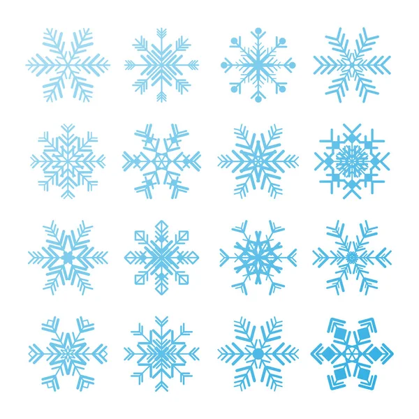 Ensemble d'icônes de flocon de neige — Image vectorielle