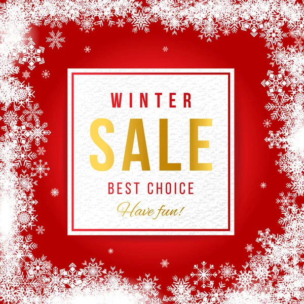 Sale banner with snowflakes — Stock Vector