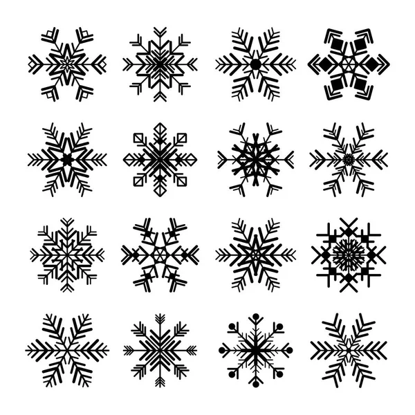 Ensemble d'icônes de flocon de neige — Image vectorielle