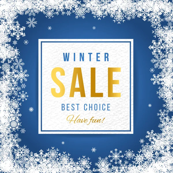 Sale banner with snowflakes — Stock Vector