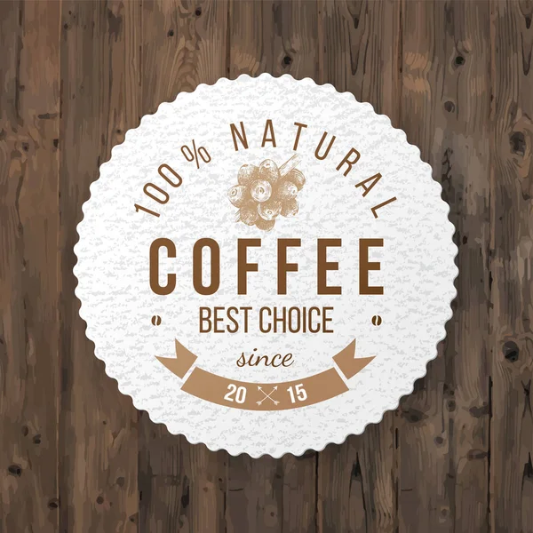Rundes Kaffee-Emblem mit Typendesign — Stockvektor