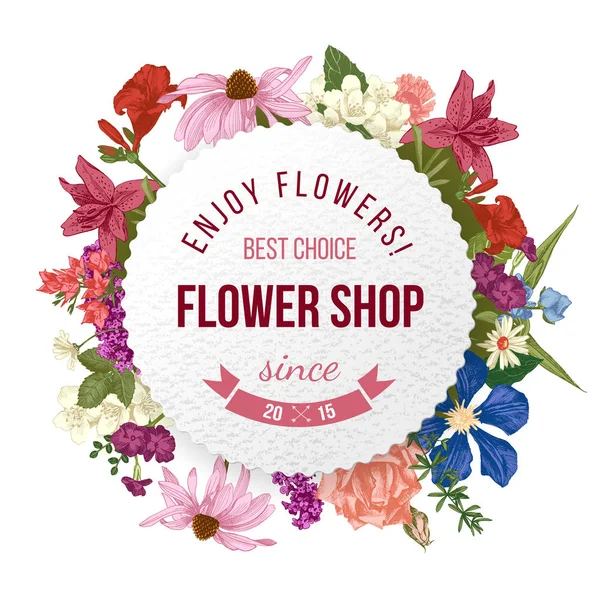 flower shop paper emblem