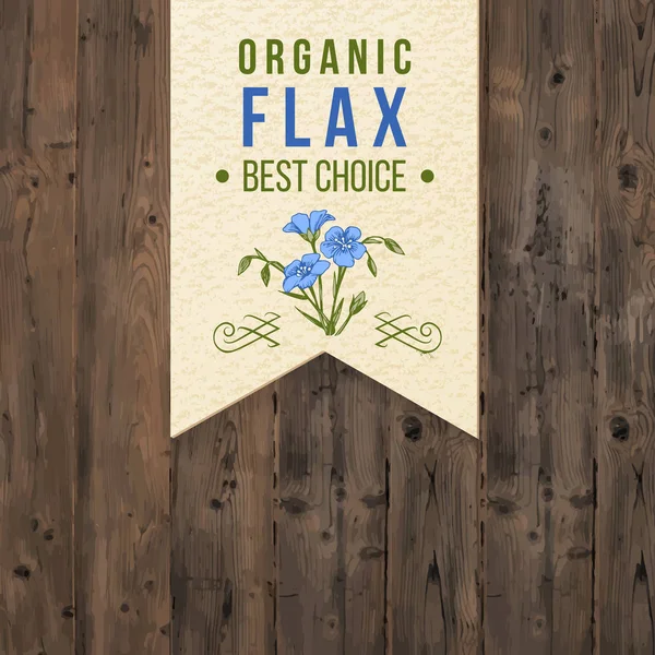 Flax label with type design — Stock Vector