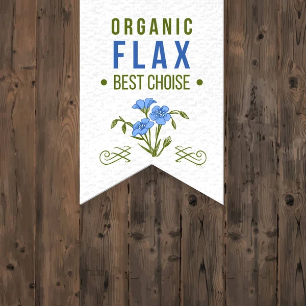 Flax label with type design — Stock Vector