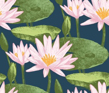 Nilüfer çiçekleri ile Seamless Modeli