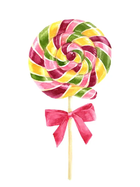 Bright watercolor lollipop — Stock Vector