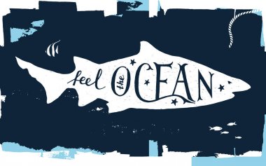 Çizilmiş yazı el - okyanus hissediyorum